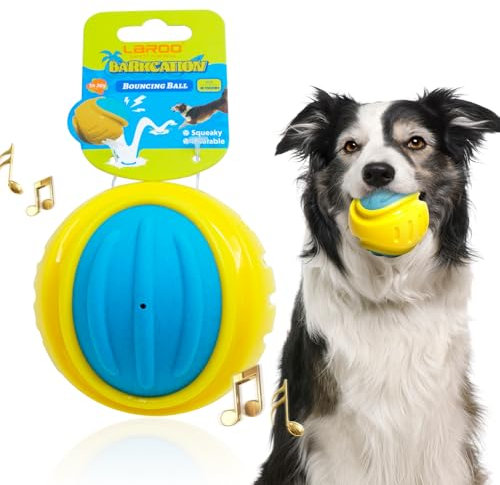 LaRoo Hundebal Hundespielzeug Balls,Quietschball Hund, Hundespielzeug Unzerstorbar,Schwimmfähig,Wurfspielzeug für Draußen Kauspielzeug für Mittelgroße Hunde (L-3.93in)
