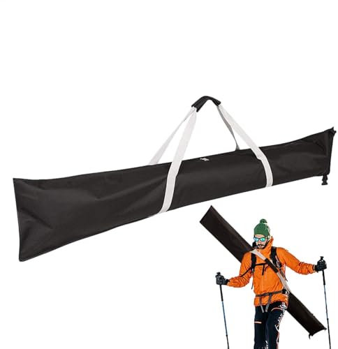 Rproonay Ski-Reisetasche, Snowboard-Tasche, Ski-Reise-Organizer, kompakte Aufbewahrung, stabiler Griff, 185 x 33 cm, schwarz, für Auto, Flugzeug, Skifahren