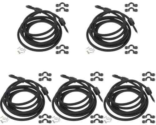 Yardwe 5 Juegos Accesorios para Kayak Cuerda Elástica Juego De Doble Gancho Cuerda De Gancho Larga De Acoplamiento Aire Marina Accesorio para Pabellón Clip De Lona Cuerda Elastica