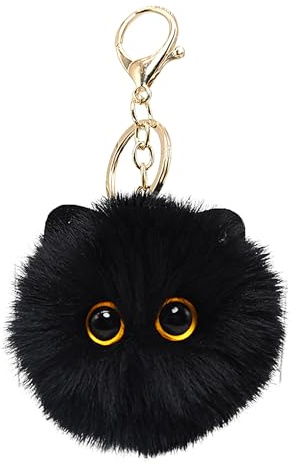 Demsyeq Porte-clés décoratif – Ornement de Clé Boule en Peluche en forme de Chaton – Gadgets de collection, décoration esthétique pour les amoureux des animaux, adultes, épouse, petite amie, mère