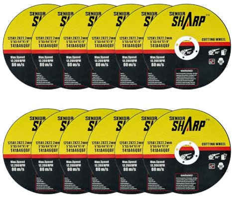 URAQT Cutting Discs for Angle Grinder 12 Pack, 125mm Thin 1.2mm Professional Abrasive Cutting Discs, Stainless Steel Cut off Wheel for Angle Grinder for Cuttings Steel, Iron, Aluminum, Ferrous Metals