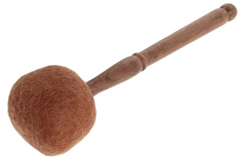DECORNIJIA Mazo Artesanal para Cuencos Cantores Fieltro y Madera Ligera de 29cm, Herramienta de Percusión para Meditación y Ceremonias Budistas