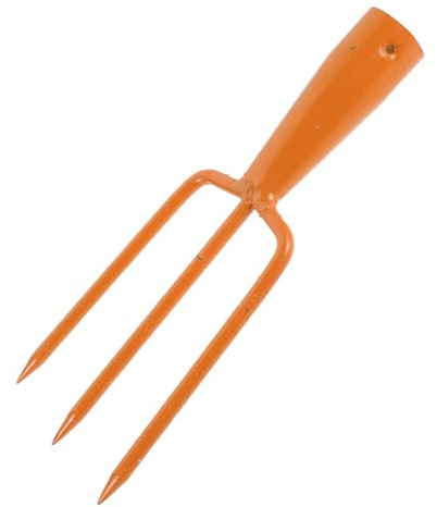 TOVINANNA Forca da Giardino in Acciaio 3 Denti Dritti, Dimensioni 26x10 Cm, Resistente per Operazioni Agricole All'aperto e Aerazione del Terreno