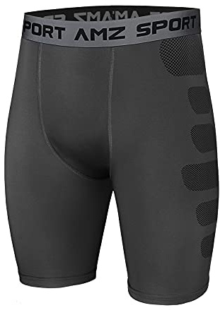AMZSPORT Short de Compression pour Homme - Respirant - Short de Course - sous-vêtements de Sport - sous-vêtements Fonctionnels, Gris-114002, M