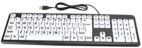 Large Print Keyboard, Wired Large Letter Key Keyboard, 104 Keys USB Keyboards, Low Vision Keyboard for Visually Impaired, Beginners, Seniors