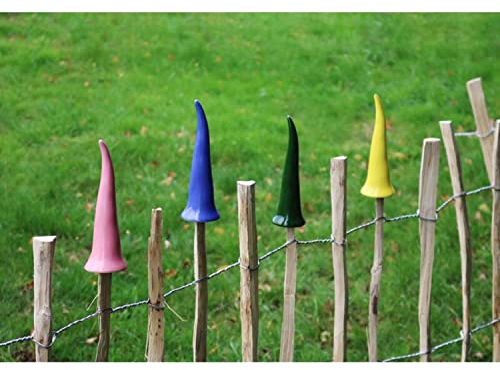 Lot de 12 tabourets de clôture en céramique - Décoration de jardin - Figurines de jardin - Figurines en céramique - Nains de jardin - Résistant aux intempéries - Fabriqué à la main - Durable -