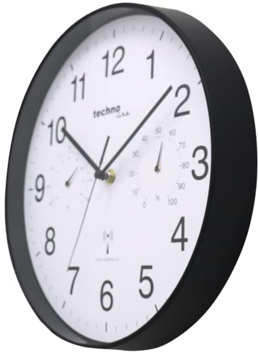 Technoline Radio Wall Clock, Black, 30 cm, Europe Time Zone