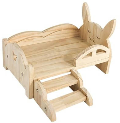 F Fityle Lit en Bois pour Cochon d'Inde, lit pour Petits Animaux, Durable avec marches, pour Jouer, Dormir, Cacher, pour Lapins, Chinchillas, hérissons, Petit Lapin