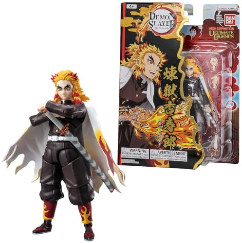 Bandai - Ultimate Legends HD - Figurina d'azione Demon Slayer 12 cm - Kyojiro Rengoku - Licenza ufficiale Demon Slayer - Figurina articolata Rengoku - Giocattolo per bambini 4 anni e + - VE88964
