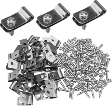 MOBUTOFU 100ensembles Clips De Fixation Acier pour Clôture De Clips Et Vis pour Installation De Grillage Lourd Jardin Et Agriculture