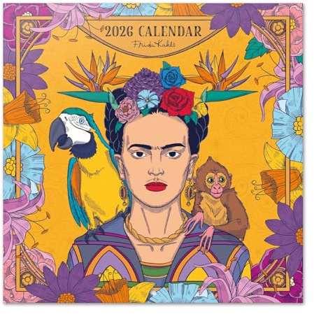 Grupo Erik - Calendrier 2026 Mural Frida Kahlo - Calendrier Mural 2026 Mensuel │ Idee Cadeau : Calendriers Muraux │ De Janvier à Décembre : Espace pour notes et Illustrations décoratives (30x60 cm)