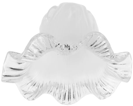 NUOBESTY Pantalla Iluminación Suave Vintage de Lámpara de Vidrio Bordes de Encaje en Forma de Flor, Compatible Casquillo E27 para Decoración de Hogar y Cafetería