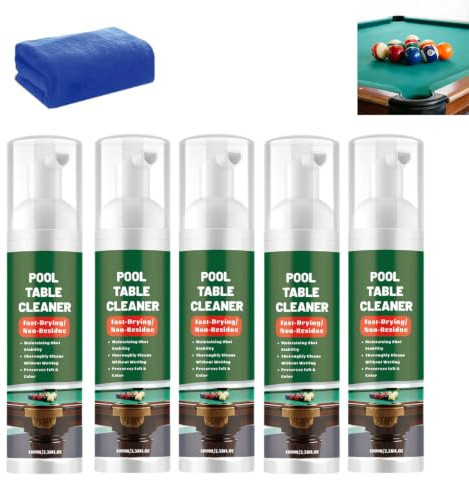 Fast-Drying Pool Table Felt & Ball Cleaner Foam, Removes Chalk Grim. (5PCS)
