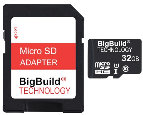 BigBuild Technology 32GB Ultra schnelle 80MB/s Klasse 10 MicroSD Speicherkarte für Huawei MediaPad T3 10 Tablet, SD Adapter ist im Lieferumfang enthalten