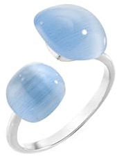 Morellato Anello da donna, Collezione Gemma, in argento 925 e pietre Cat Eye - SAKK16012.