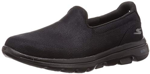 Skechers Femme Go Walk 5 Baskets, Black Textile/Trim, 39 EU