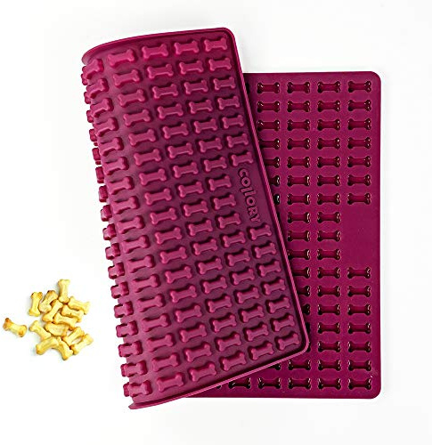 Collory Miniben (2 cm) silikonbakmatta, bakform för mini gör-det-själv hundkakor och godis, benbakform, pralinform, pralinform, non-stick och livsmedelssäker (BPA-fri)