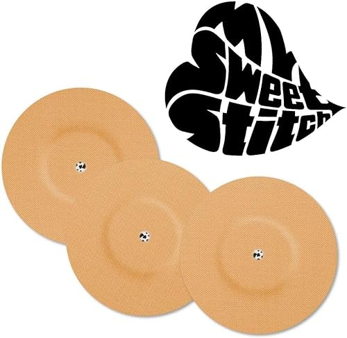 MySweetStitch - 10 x Freestyle Libre 1 & 2 Pflaster Rund mit Belüftungsloch, Overpatch Ø 65mm, wasserfest, atmungsaktiv, Made in Germany, Beige