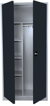 Lüllmann Mehrzweckschrank Spind Spindschrank abschließbar 180x80x38cm (RAL 7016 Anthrazitgrau)