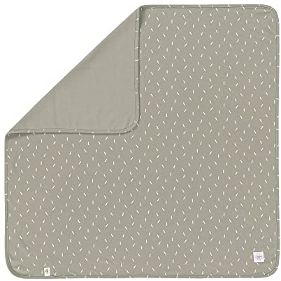 LÄSSIG Baby gosig filt gosig filt GOTS certifierad mjuk/Interlock babyfilt 80 x 80 cm fläck oliv