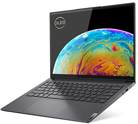 Lenovo Yoga Slim 7 Pro - Ordenador Portátil 14 2.8K OLED 90Hz (AMD Ryzen 7 5800H,16GB RAM,512GB SSD,AMD Radeon Graphics,Windows 11 Home) Gris, Teclado QWERTY Portugués (82N50074PG)