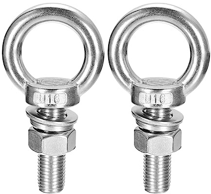 sourcing map Levage Œil Boulon, 1 Ensemble M16x50mm Œil Boulon avec Écrou Rondelle 304 Inox Acier Épaulement Levage Anneau Œil Boulon pour accrochage Article