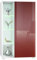 Vladon Vitrine Davos, Made in Germany, Standvitrine mit 3 Glasböden und 8 Fächer inkl. LED, Weiß matt/Bordeaux Hochglanz (71,5 x 134 x 35 cm)