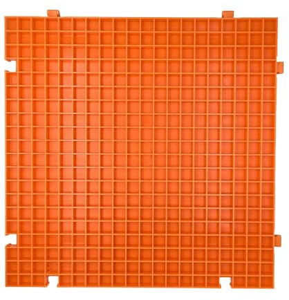 Skärmatta i målat glas, solid botten av plastnät, orange, 1-pack