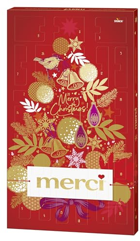 merci Adventskalender 2024 (1 x 263g) – Erlesene merci Schokoladen-Spezialitäten – Schoko-Kalender zu Weihnachten mit 24 liebevollen Sprüchen
