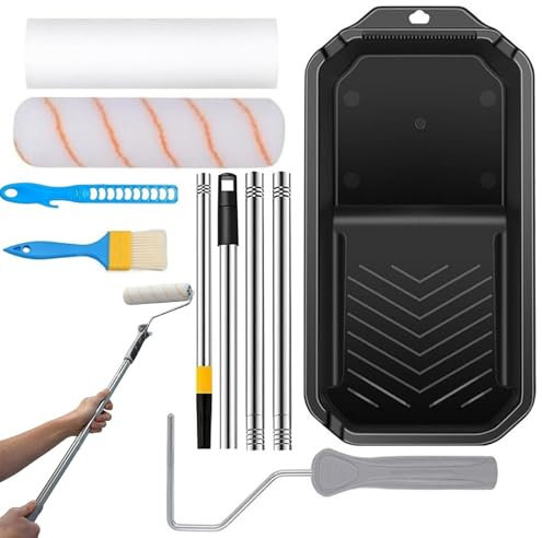 Paint Rollers for Painting Walls,Paint Kit Small Paint Brush - 9 Inch Rollers, Painting Roller Set with Roller Stand & Tray for Professional Painting Results