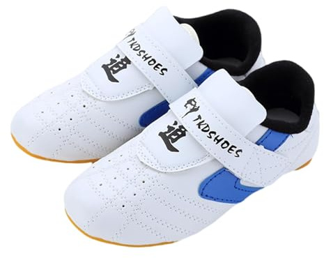 LJFIWY Zapatos de entrenamiento de artes marciales para adolescentes, zapatos de artes marciales antideslizantes, zapatos de taekwondo para niños, zapatos clásicos de cuero transpirable, ligeros,