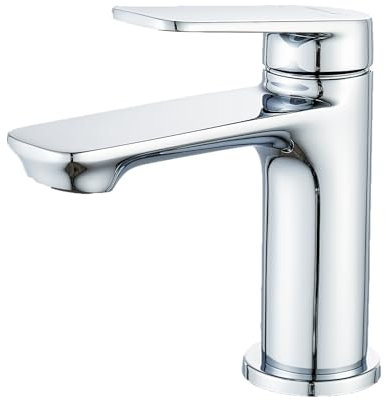 BELZ Grifo Lavabo – Grifo Baño Monomando en Latón Sólido, Ahorro de Agua y Energía, Grifos para Lavabos de Baño,Cromado