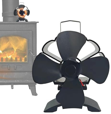 Ventilatore per caminetto, alimentato a calore, efficiente per stufe a legna | Diffusore di calore con ventola per stufa a basso rumore, non elettrico, per riscaldatori, campeggio,
