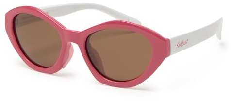 Kiddus Occhiali da Sole Bambina 4-8 Anni, Polarizzati UV400 CAT3, Montatura TR90 Flessibile, Aste in TPE, Ponte in Silicone, Certificazione CE ISO REACH