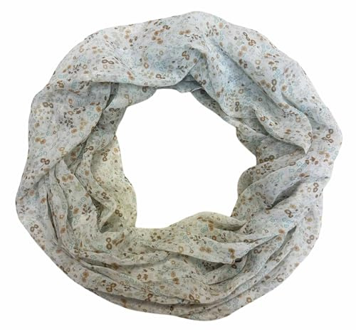 Jeamis Blommor siden loop gradient vår rund halsduk unisex sommar höst lätt halsduk stola silke blomma kamomill, BRUN, 160 x 48 cm
