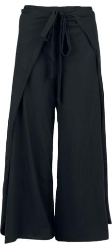 Black Premium by EMP Femme Pantalon en Tissu Noir avec laçage à la Taille et Poches Invisibles S-M