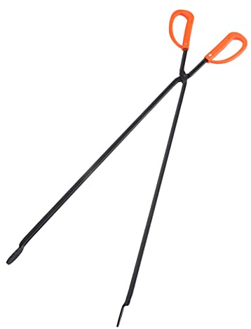 Kisangel Outdoor Grill Tools Sturdy Cooking Tongs for Serving Food Heat Resistant Briquette Pickers