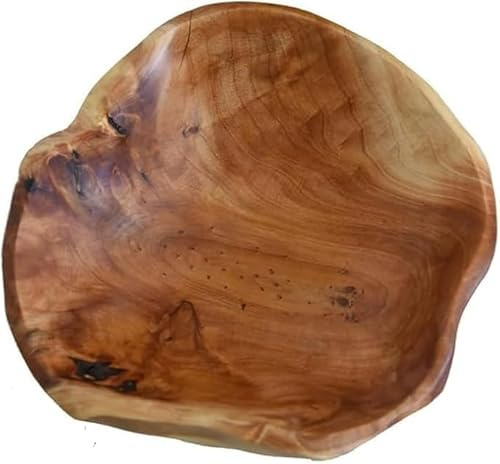 MIATTCLD Obstschale aus Natur Holz, Natur Holzschale SalatSchüssel, Handgemachte Dekoschale Unregelmäßige Kreative Obst Servierschüssel Dekoschale für Obst Salate Snack Schlüssel Dekor, 35—40cm