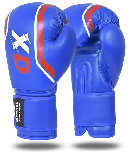 X Disputed Kids Boxing Gloves, Professional Training Gloves Hook and Loop Closure Muay Thai Training MMA Kickboxing Sparring Gloves Youth 2oz 4oz 6oz (Blue, 2 oz)