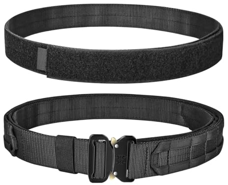 Vrose Flosi Quick Release Buckle EC MOLLE Utility Belt 2in1 Tactical Heavy Duty Gun Belt Law Enforcement for Men Women