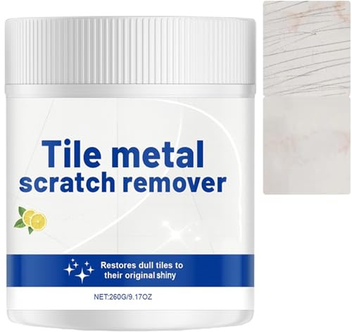 Tile Metal Scratch Remover, Powerful Stainless Steel & Ceramic Cleaner 260g, Quartz Marble Polishing Agent, Restores Shiny, Removes Scratches & Stains from Floors, Countertops, Furniture (1Pcs)