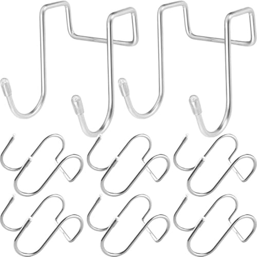 GARVALON Lot de 8 Crochets 304 Inoxydable Embouts Transparents Petits Crochets Multifonctions pour Suspendre Vêtements Torchons et Accessoires Supports sans Perçage Cuisine Vestiaire