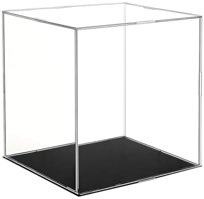 JOYOLA Clear Acrylic Display Case, Clear Acrylic Organizer Box Assemble Countertop Dustproof Protection Showcase for Action Figures, Collectibles, Home Storage (15cmx15cmx15cm)