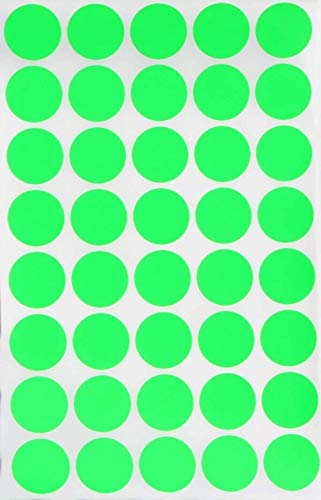 Klebepunkte Neon Grün 19 mm runde Sticker – 1,9 cm Aufkleber 600 Stück von Royal Green