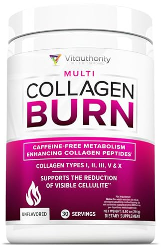 Hydrolyzed Collagen Powder for Weight Loss - Burn Ultimate Beauty Complex Multi Peptides Powder for Women with Types I II III V and X for Fat Burning Support Unflavored 30 Servings