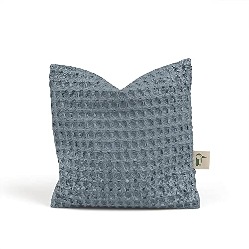 GRÜNSPECHT Rapssamen-Kissen mit waschbarem Bezug, Wärmekissen für Babys & Kleinkinder, bei Blähungen & Bauchschmerzen, Waffelpiqué, petrol (376-V3)