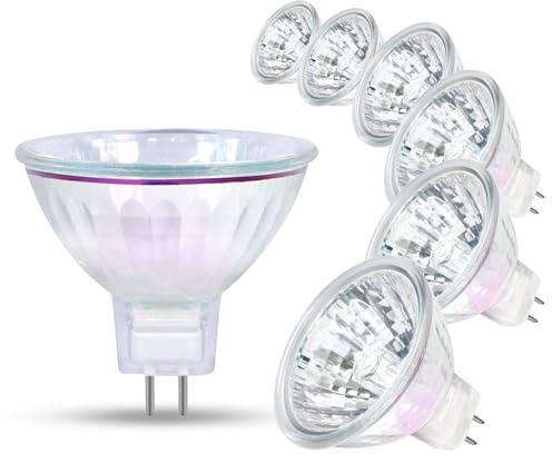 GECXGY MR16 Halogen Bulb 50W GU5.3 12V, Dimmable Spotlight 3000K Warm White, 36° Beam Angle, 4000 Hours Life, Dichroic Reflector for Ceiling Lights & Track Lighting - 6Pack