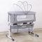 Codododo-Kinderbett mit Matratze und Moskitonetz, 2-in-1-Bett für Babys von 1 bis 36 Monaten, faltbar, 2-in-1, Mobile Babywiege, Beistellbett (92 x 58 x 70 – 90 cm (Grau))