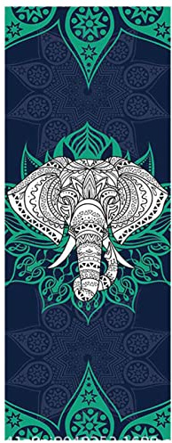woyufen Towel for Yoga, 185 x 64 cm Non Slip Hot Yoga Mat Yoga Blanket Printing Pattern Fast-Drying for Bikram, Pilates, Gym Workout, Outdoor Picnic, (With Carrying Bag)