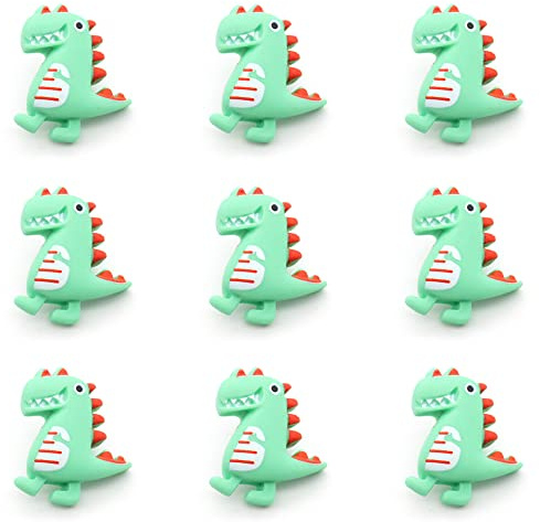 ZoTuoART 9Pcs Cute Cartoon Replacement Buttons - Colorful Animal Buttons for Kids Shirts Sweaters Clothing Accessories - DIY Handmade Sewing Buttons Dinosaur (green)